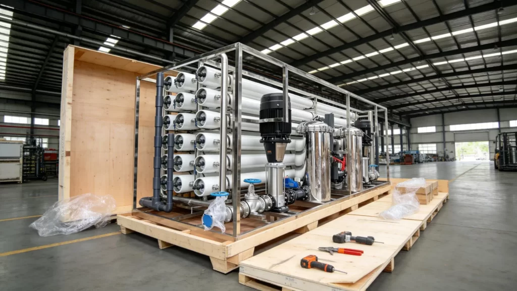 100m3Hour Reverse Osmosis Filtration Systems Packaging and Global Delivery