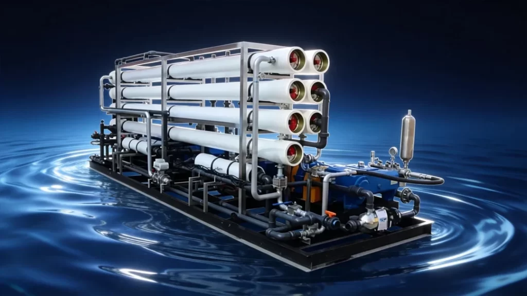 12m3Hour Reverse Osmosis Saltwater Desalination Plant Specifications