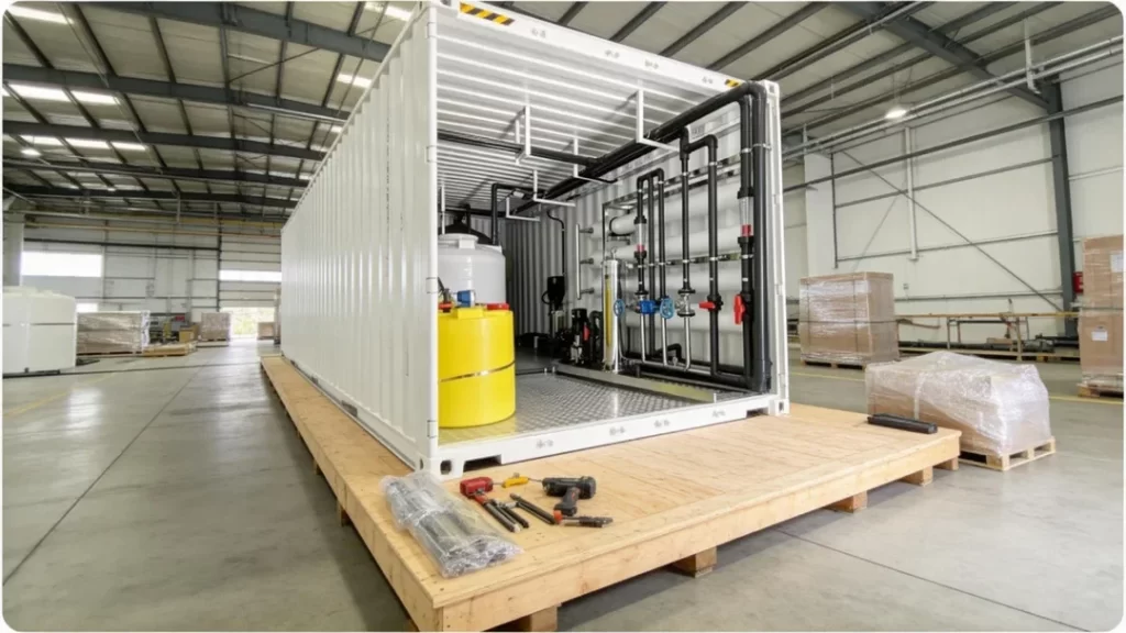 25TH Groundwater Desalination Containerized RO Plant Packaging and Global Delivery