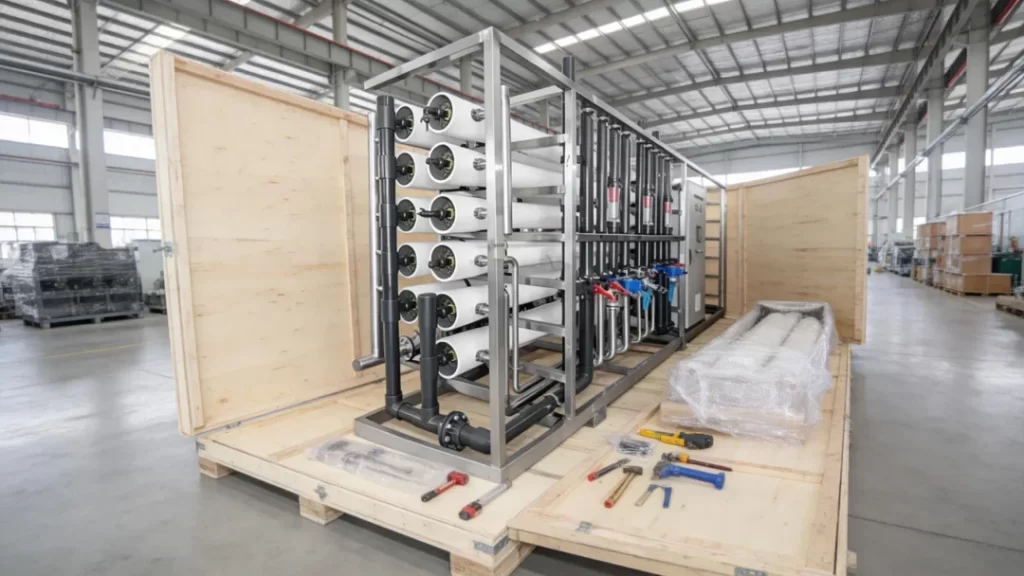 60m3Hour Food Industry RO Water Purification System Packaging and Global Delivery
